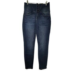 High-Waisted Fashion Nova Stretch Skinny Jeans‎ With Button Fly & Fading Size 13